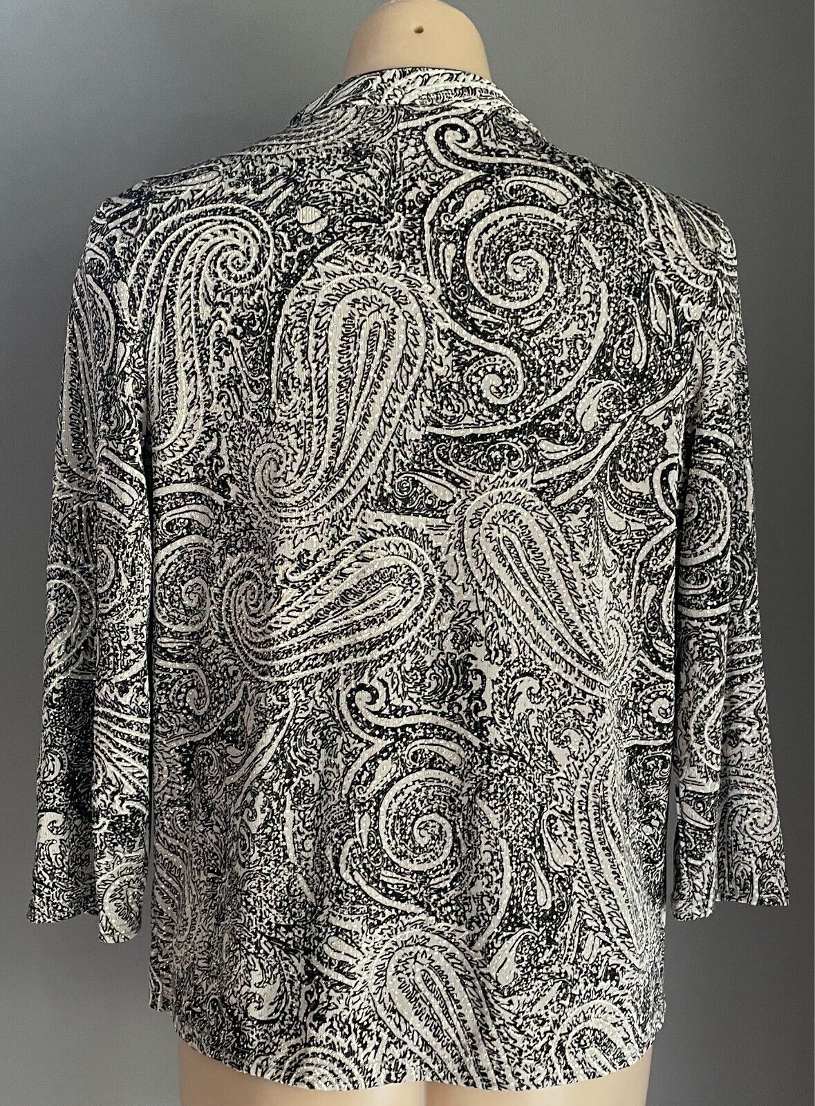 NONI Set Camisole & Jacket Twin Set Size S Paisley Taupe/Black/White/Glitter
