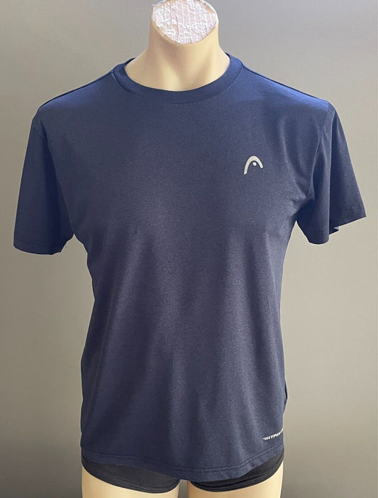 HEAD Hypertek T-Shirt Navy Activewear Moisture Wick Top Short Sleeve Mens Size M