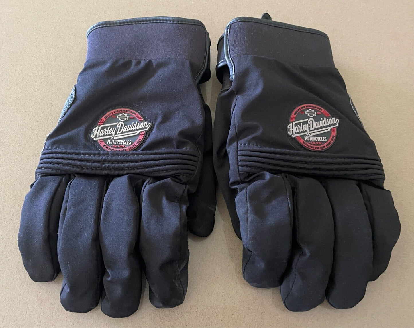 HARLEY DAVIDSON Black Riding Gloves Mixed Media Size 2XL Thinsulate Lined
