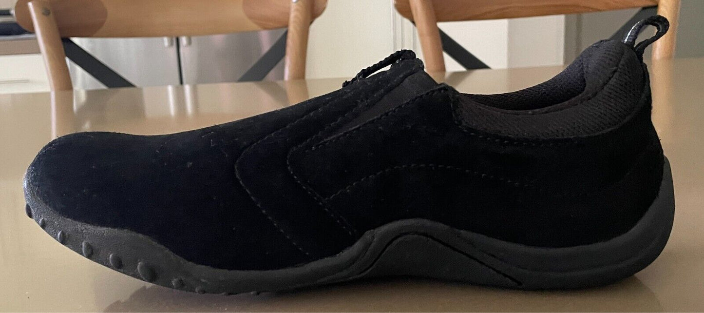 TARGET Men's Black Slip On Casual Sneakers Sze 9 Suede Leather Shoes Rubber Sole