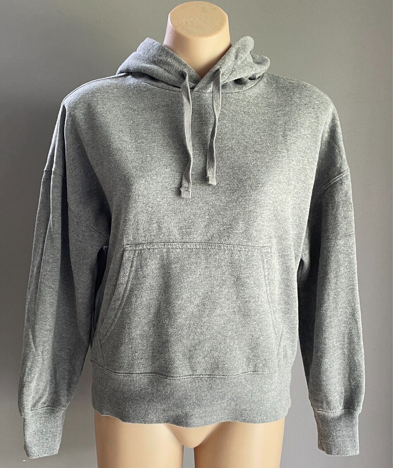 BONDS Grey Marl Hoodie Top Loungewear Long Sleeve Size M Fleece Pockets
