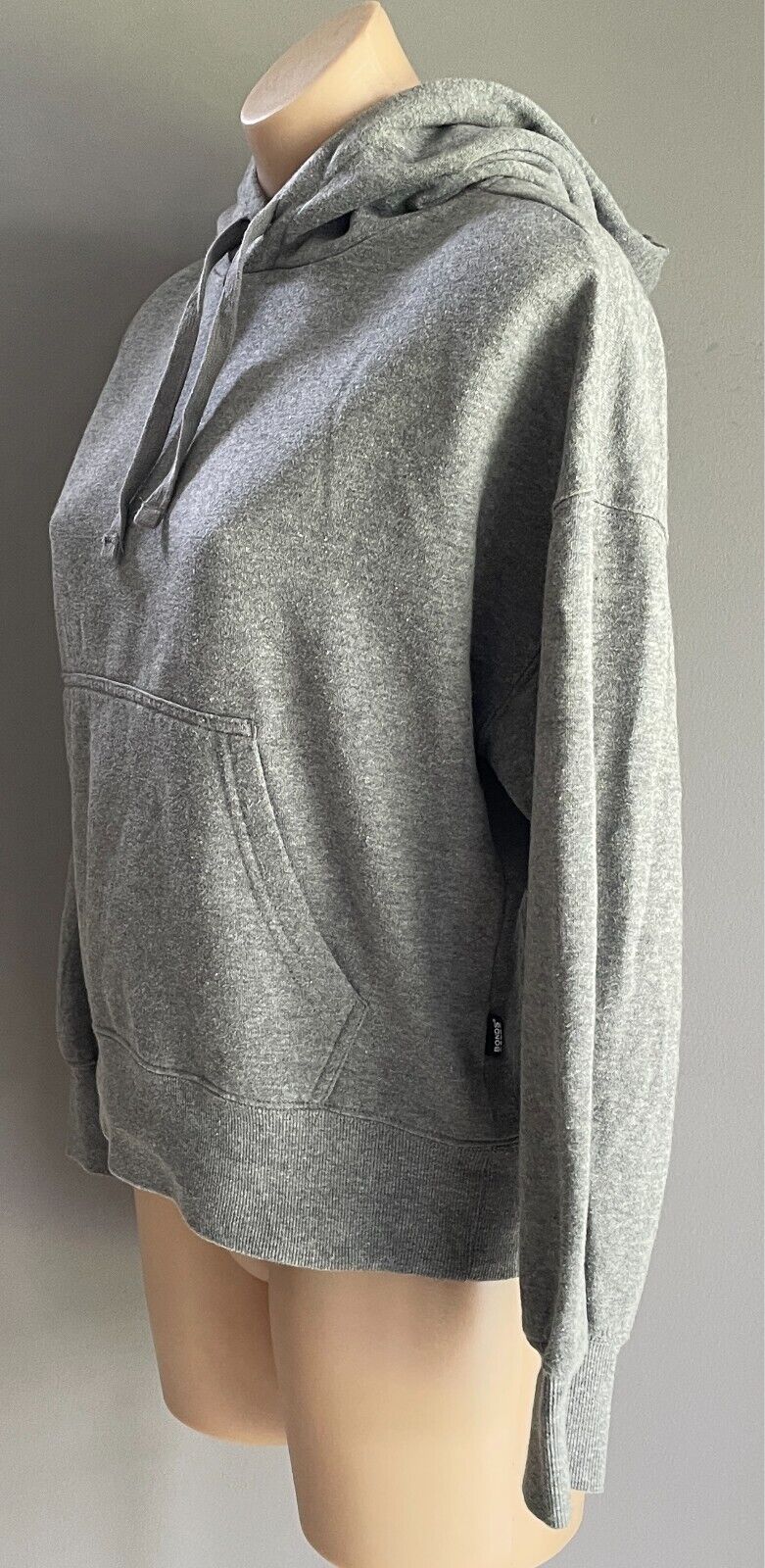 BONDS Grey Marl Hoodie Top Loungewear Long Sleeve Size M Fleece Pockets