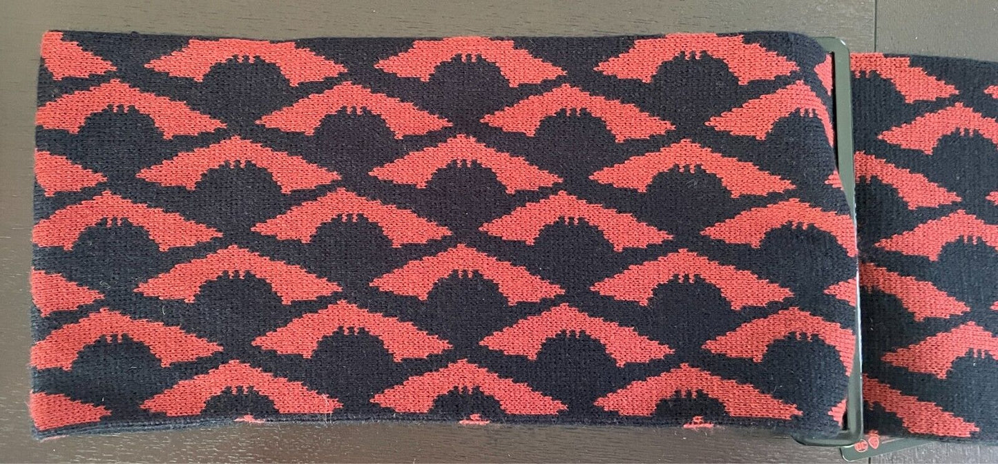 BATMAN Brown & Black Print Acrylic Knit Scarf One Size Fringe Trim NWT!