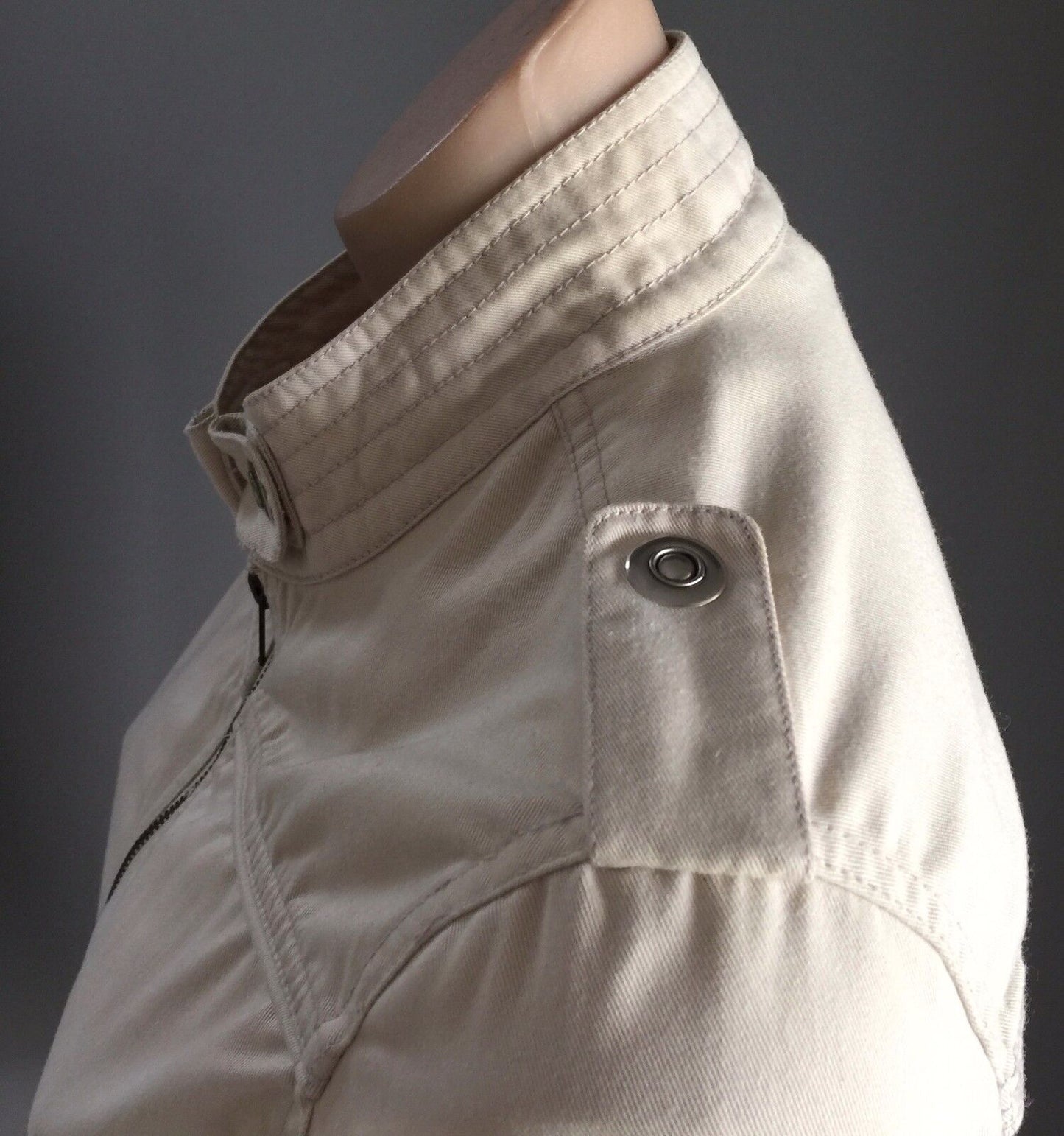 ALLY FASHION Beige Utility Style Long Sleeve Zip Up Jacket Ladies Size 10 NEW
