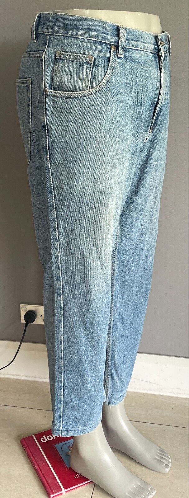 K-MART Light Blue Denim Jeans Straight Leg Style Mens Size 102/Waist 100cm