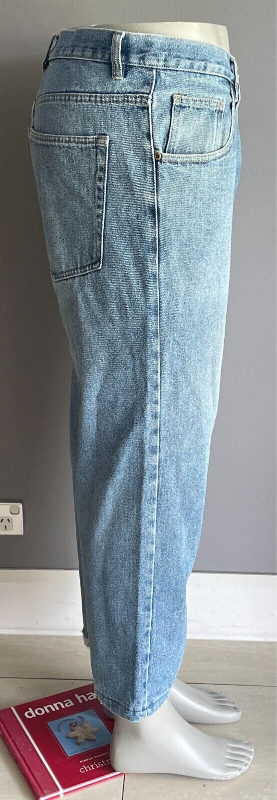 K-MART Light Blue Denim Jeans Straight Leg Style Mens Size 102/Waist 100cm
