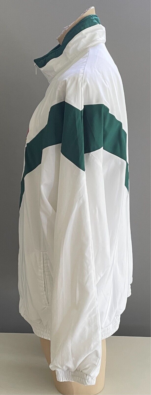 HUNTERS HILL TENNIS CLUB FullZip Jacket Size XXL White Green Long Sleeve Pockets