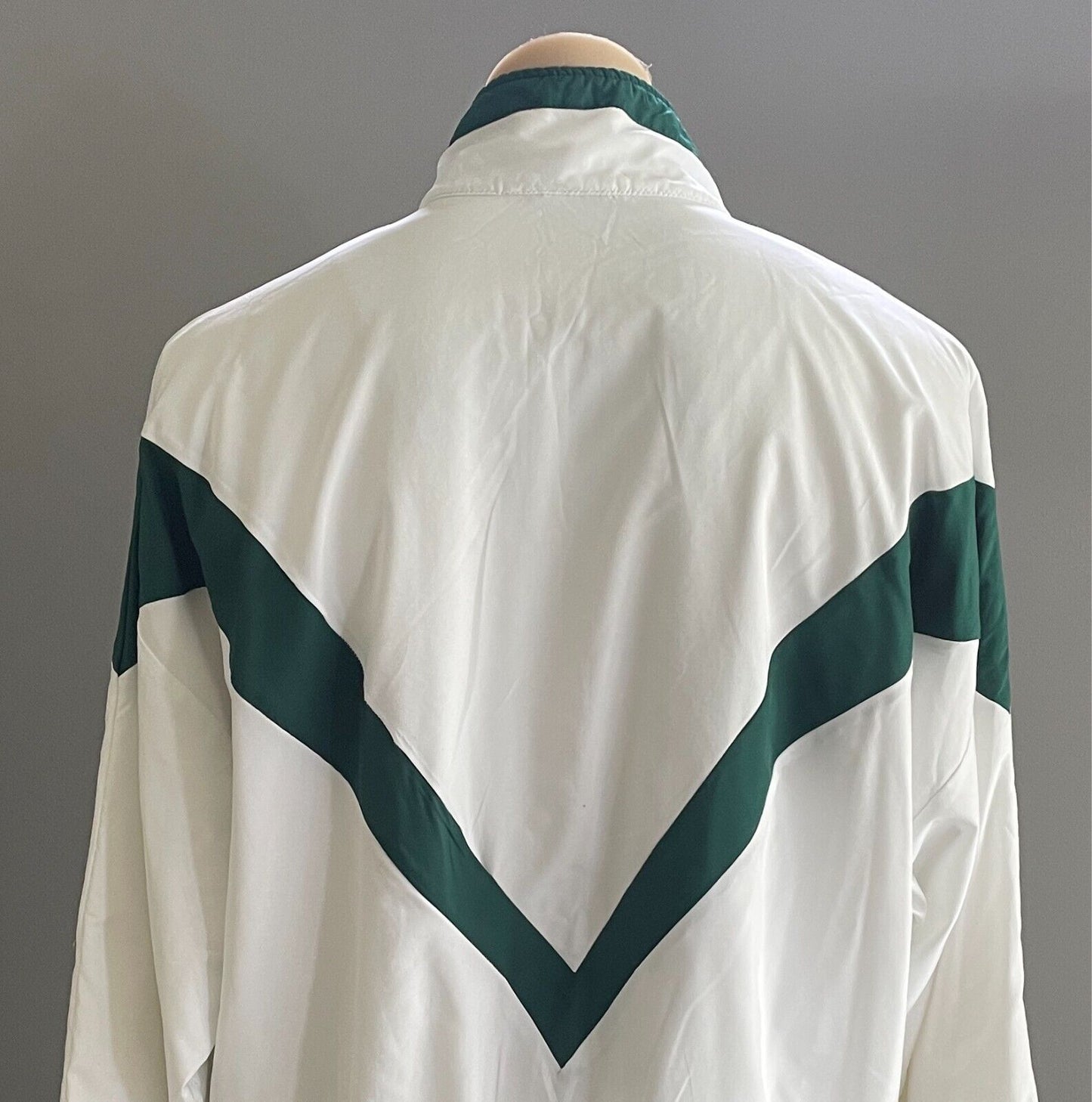 HUNTERS HILL TENNIS CLUB FullZip Jacket Size XXL White Green Long Sleeve Pockets