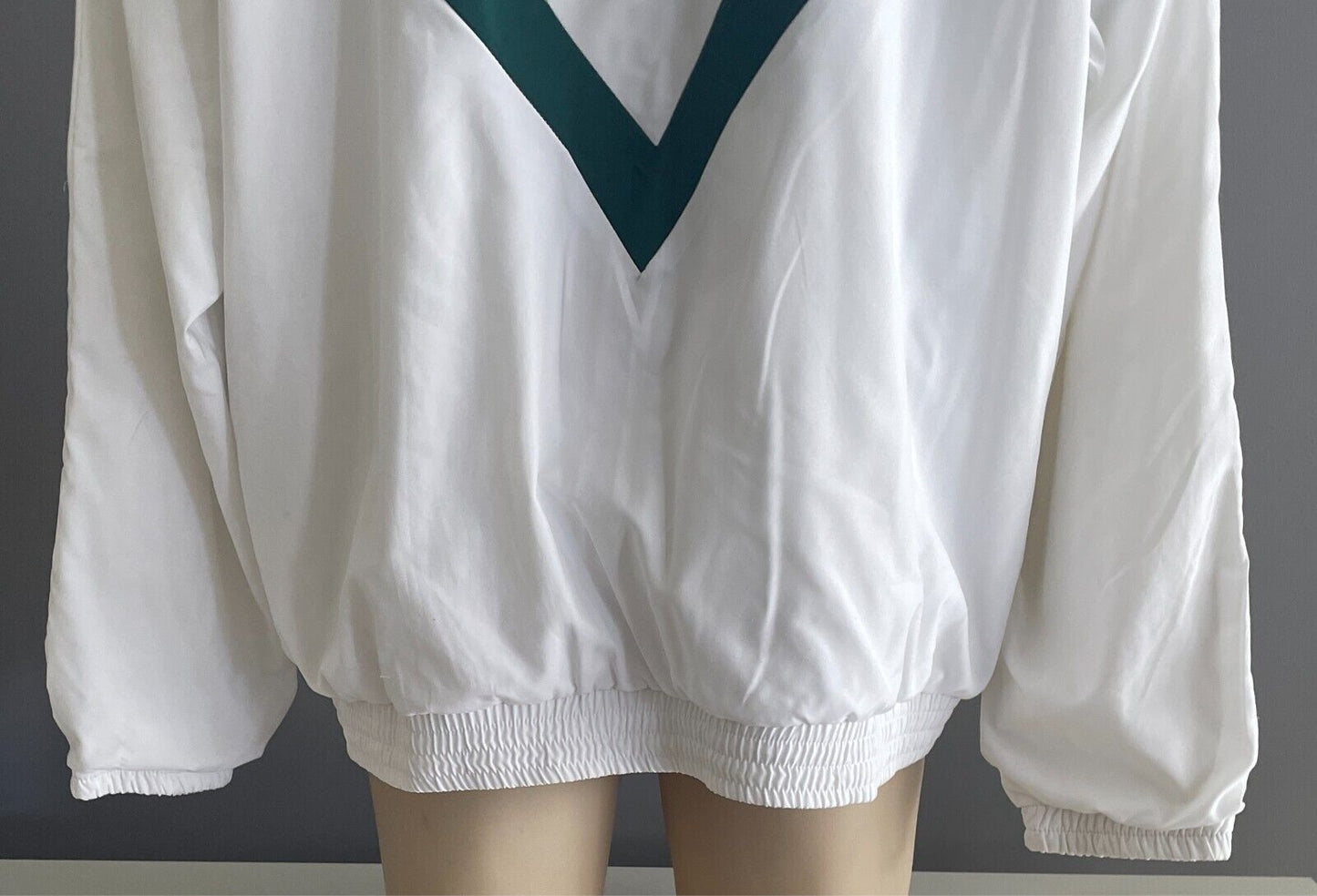 HUNTERS HILL TENNIS CLUB FullZip Jacket Size XXL White Green Long Sleeve Pockets