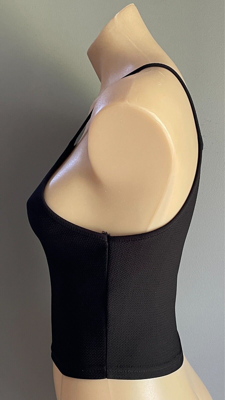 ICE FASHION Crop Top Black Sleeveless Size S 10 Stretch Fabric