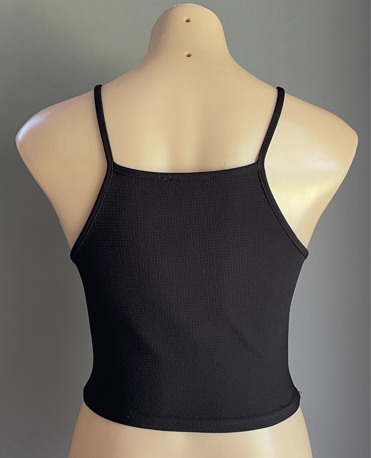 ICE FASHION Crop Top Black Sleeveless Size S 10 Stretch Fabric