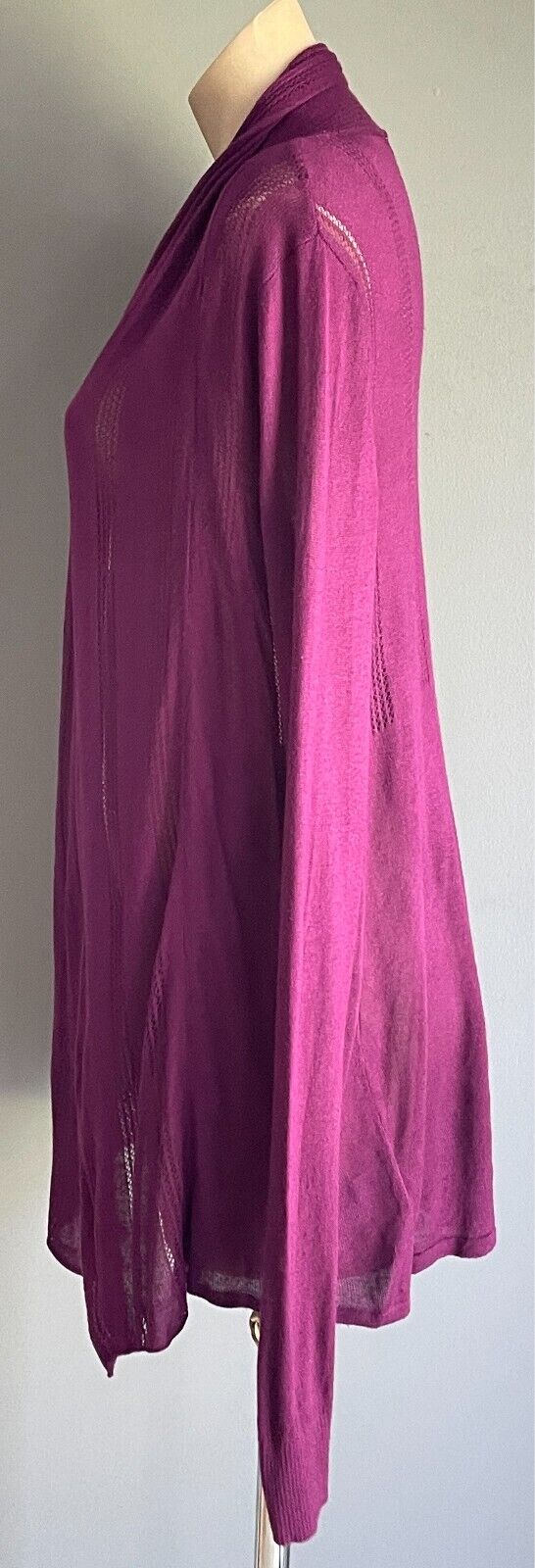 GIORDANO Purple Drape Cardigan Long Sleeve Lightweight Fine Knit Size M NEW