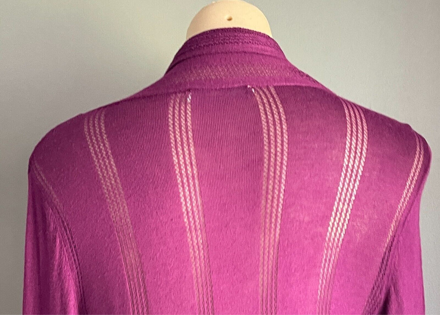 GIORDANO Purple Drape Cardigan Long Sleeve Lightweight Fine Knit Size M NEW