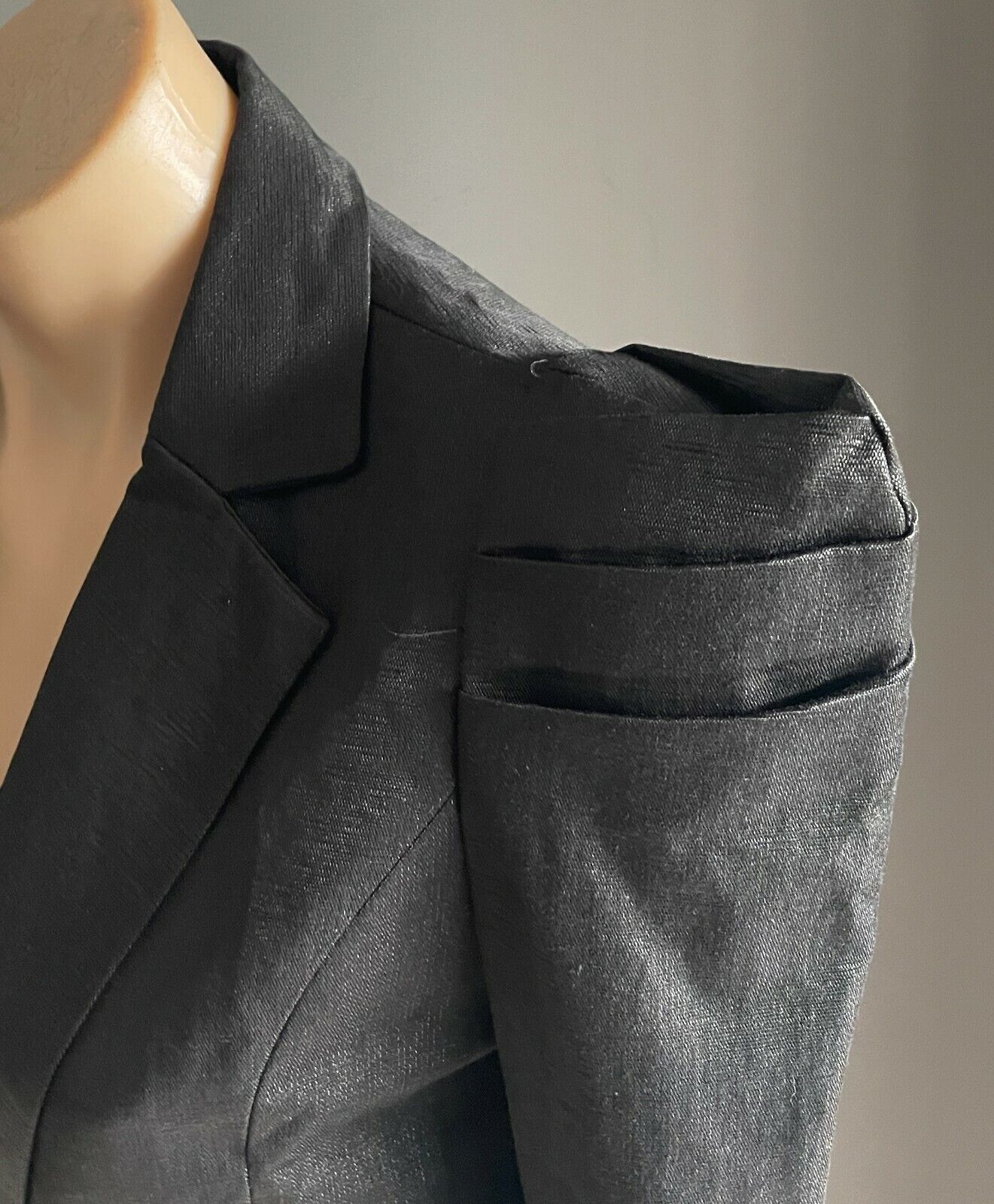 ONE WAY Blazer Black Silver Thread Tailored Jacket Structured Shoulders 8 10 NEW