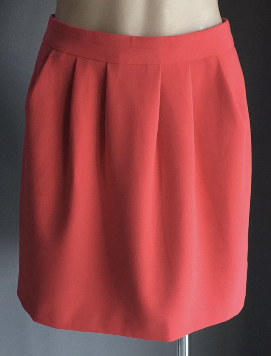 COUNTRY ROAD Skirt Mini Watermelon Red Tucked Bell Lined Short Ladies Size 8 10