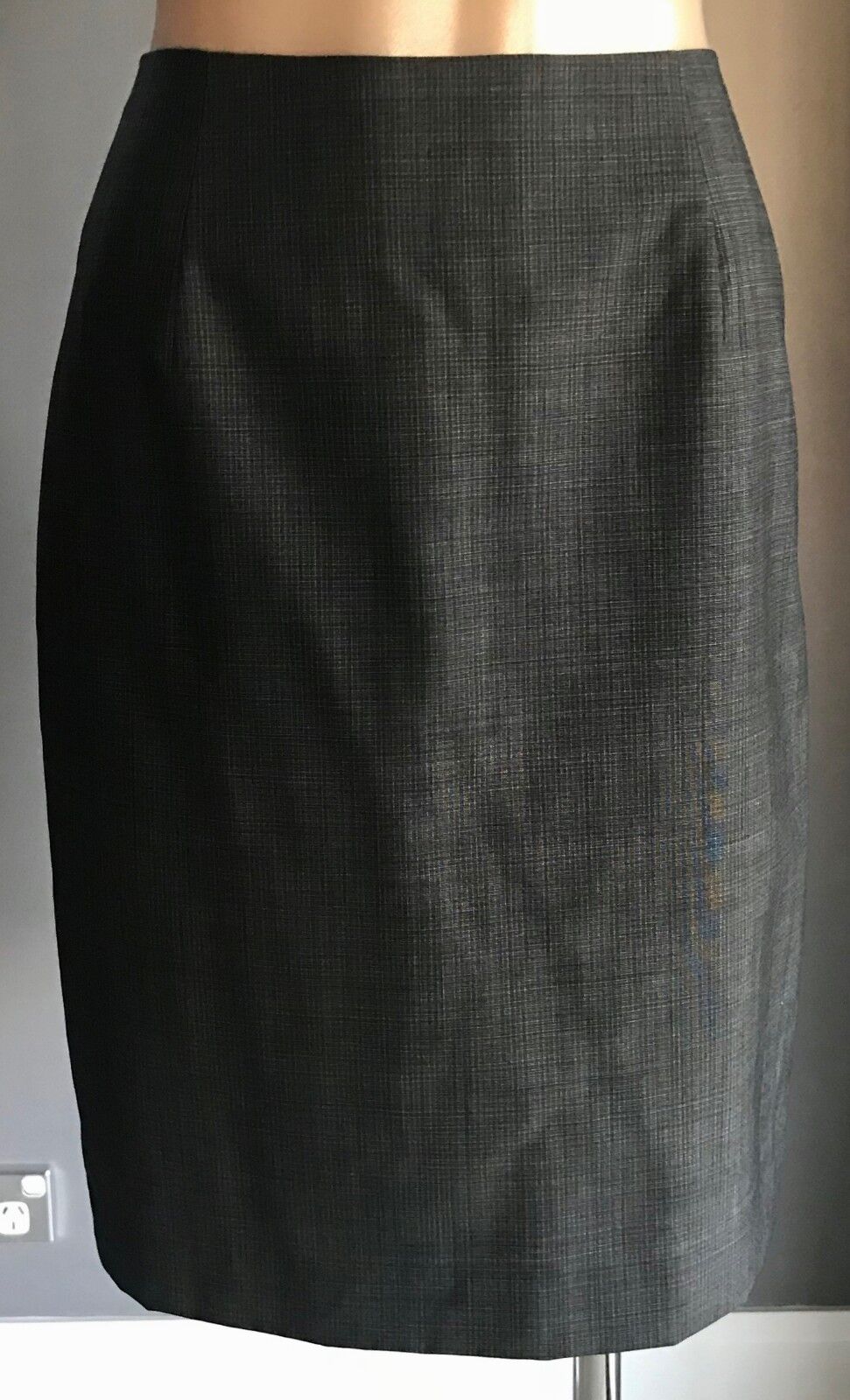 COUNTRY ROAD Skirt Australia Straight Pencil Grey White Black Check Size 10 New
