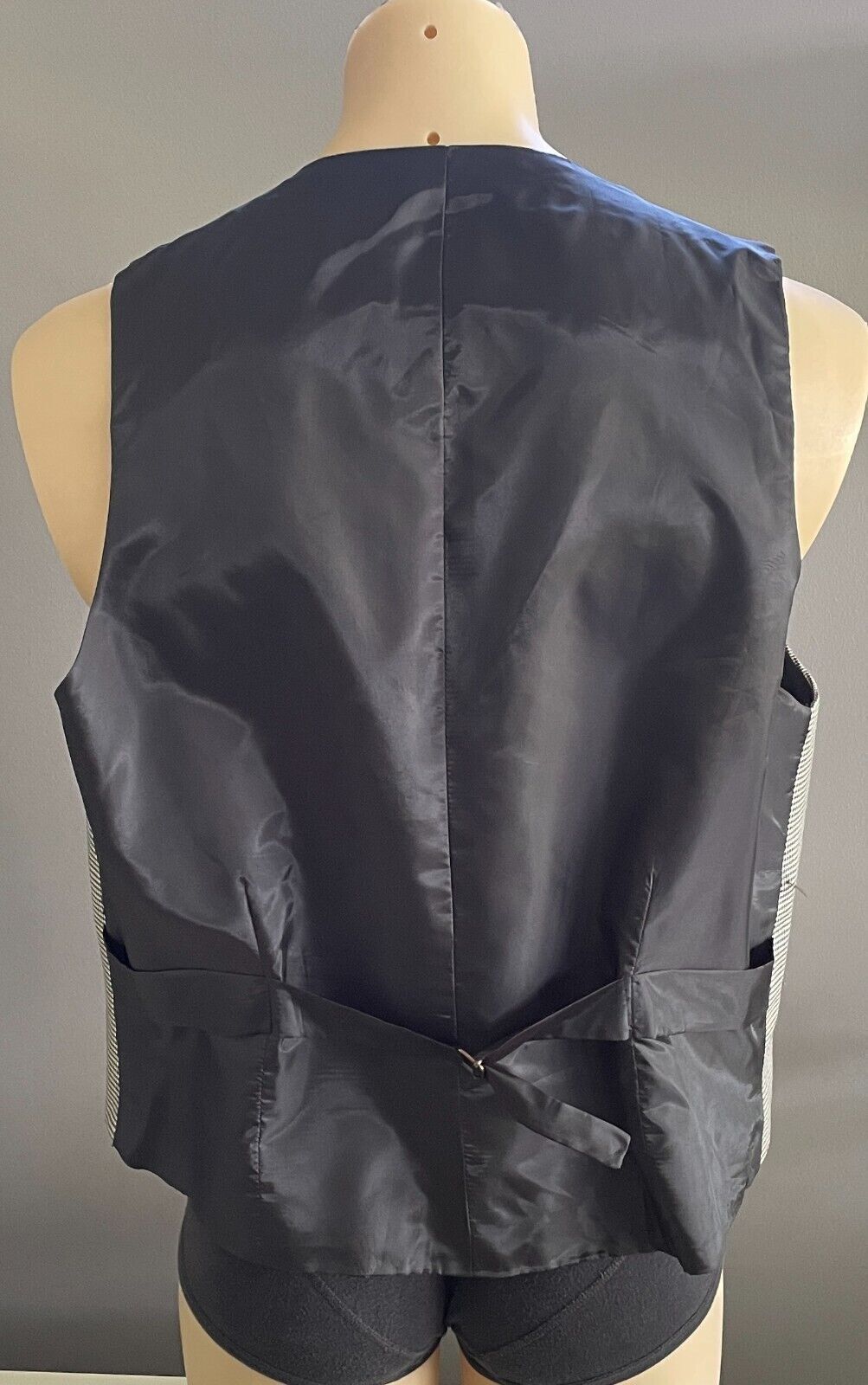 TONY MACRI Mens Waistcoat Vest Tailored Black White Houndstooth Fit Chest 118cm