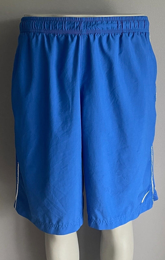 NIKE Training Shorts Elastic Waist Blue w White Trim Mens Size XL Dri-Fit
