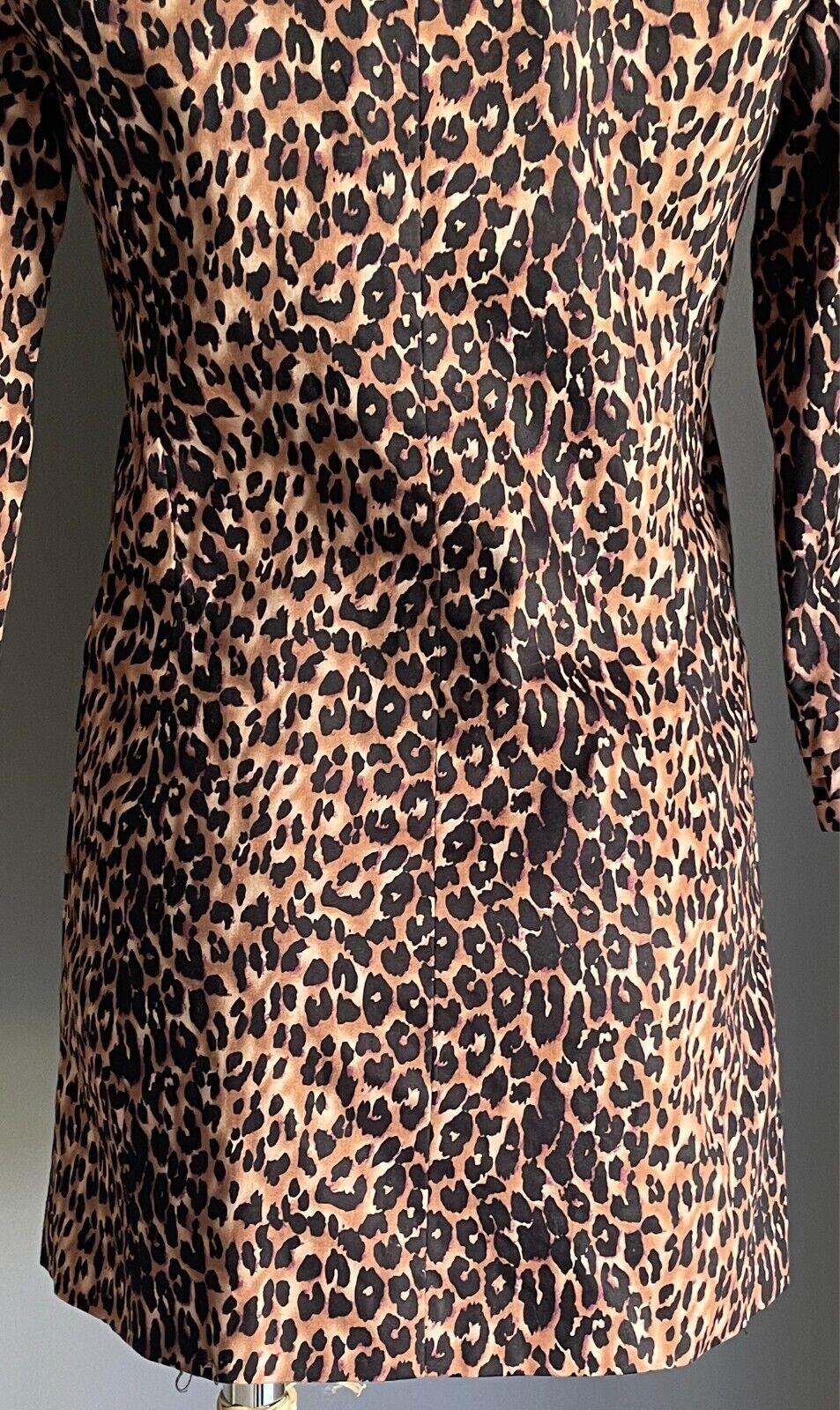 LOVELY GIRL Jacket Brown Black Purple \Leopard Print 3/4 Sleeve Size M Tailored