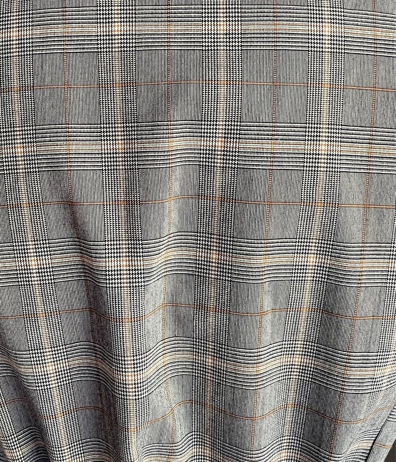 LOVELY GIRL Vest Grey Mustard Beige Black Check Sleeveless Waistcoat Size M