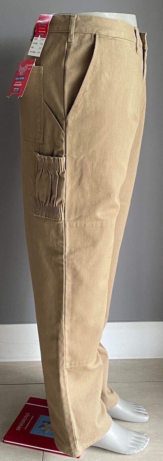 RUGGED Ruff & Tough Wear Brown Khaki Trousers Mens Work Pants Size 117cm ST NEW