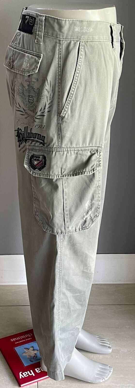 BILLABONG Mens Cargo Pants Light Khaki Full Length Size 36 94cm Waist