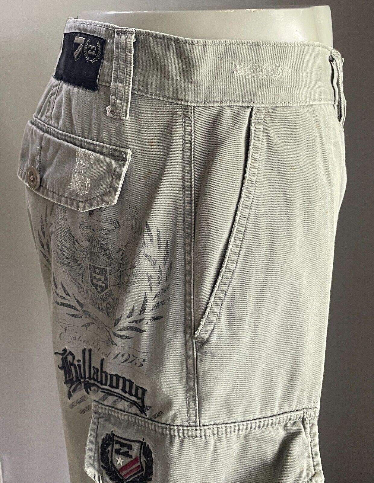 BILLABONG Mens Cargo Pants Light Khaki Full Length Size 36 94cm Waist