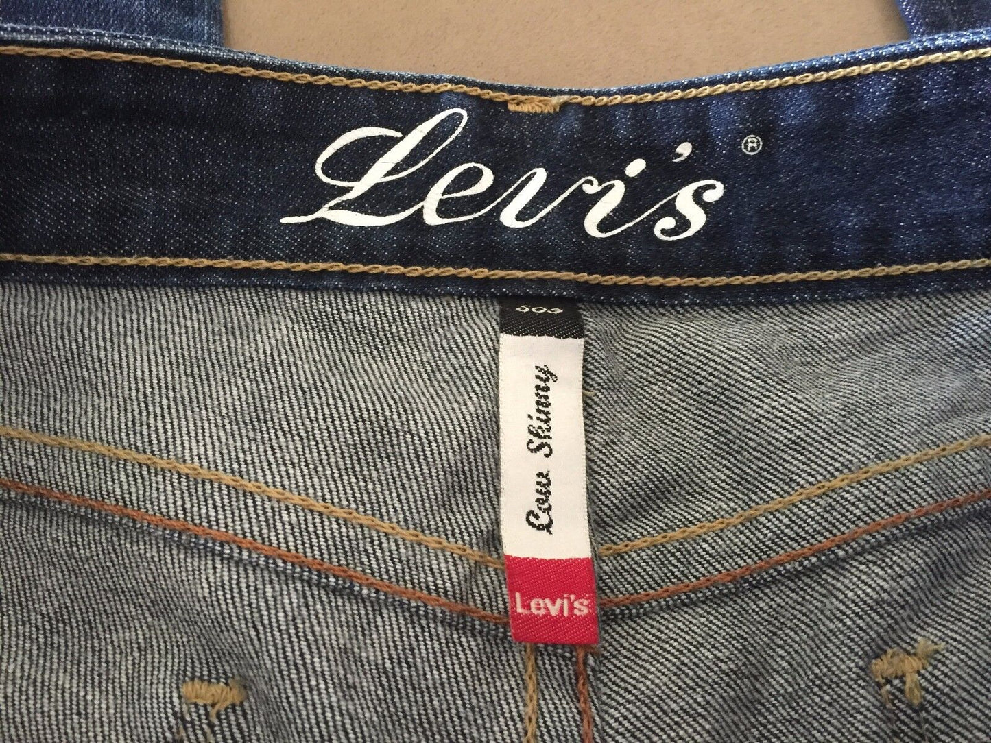 Womens LEVIS 509 Jeans Low Skinny Leg Blue Denim 5 Pocket RedTab Size 10 Vintage