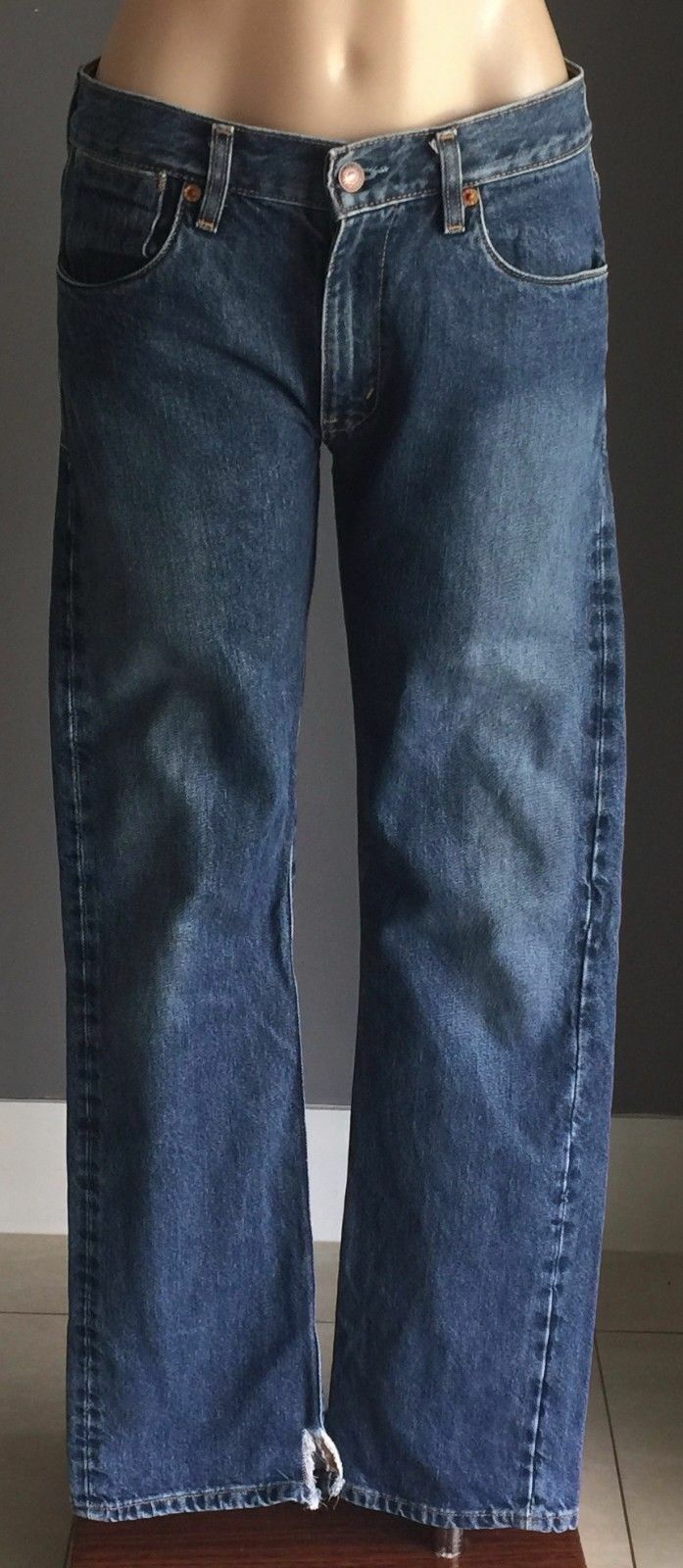 Mens LEVIS 002 Blue Jeans Straight Leg Blue Denim Size 29W 33L Retro Levi's
