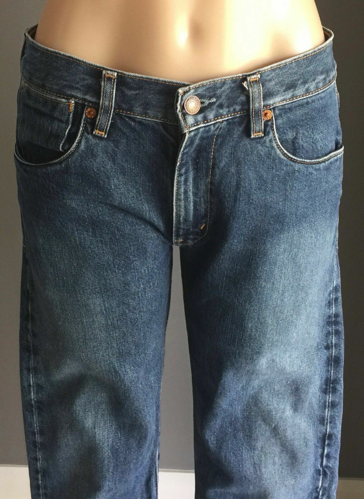 Mens LEVIS 002 Blue Jeans Straight Leg Blue Denim Size 29W 33L Retro Levi's