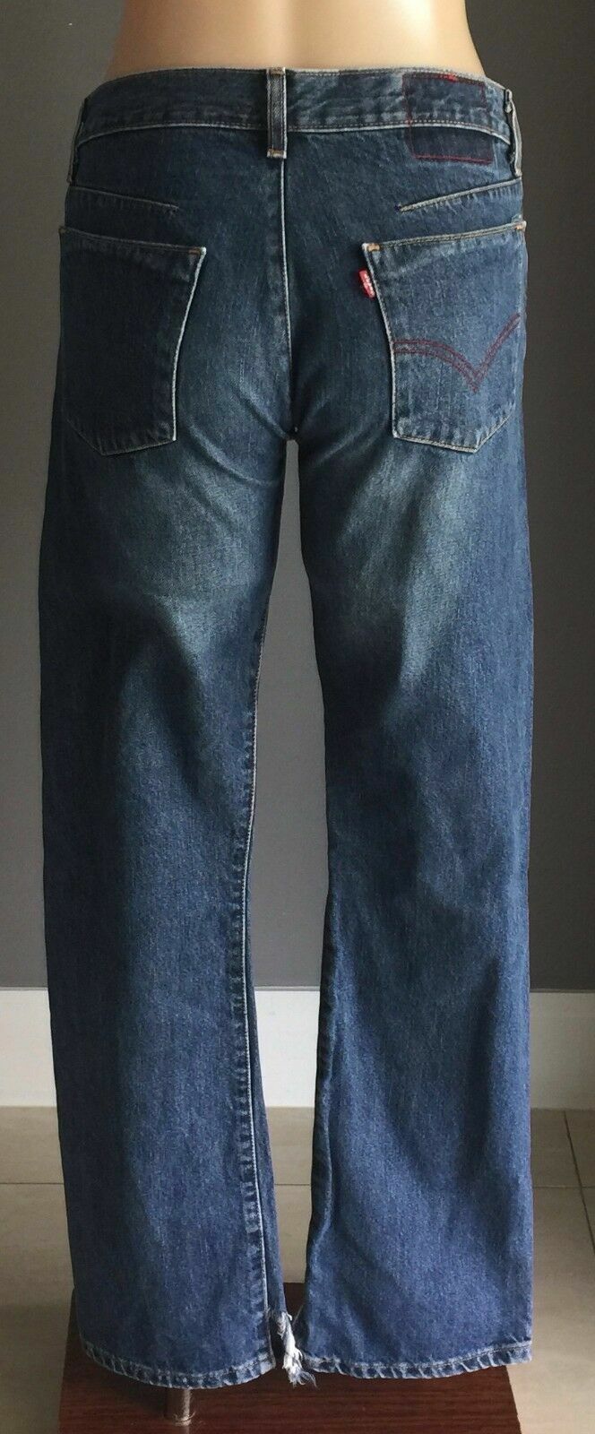 Mens LEVIS 002 Blue Jeans Straight Leg Blue Denim Size 29W 33L Retro Levi's
