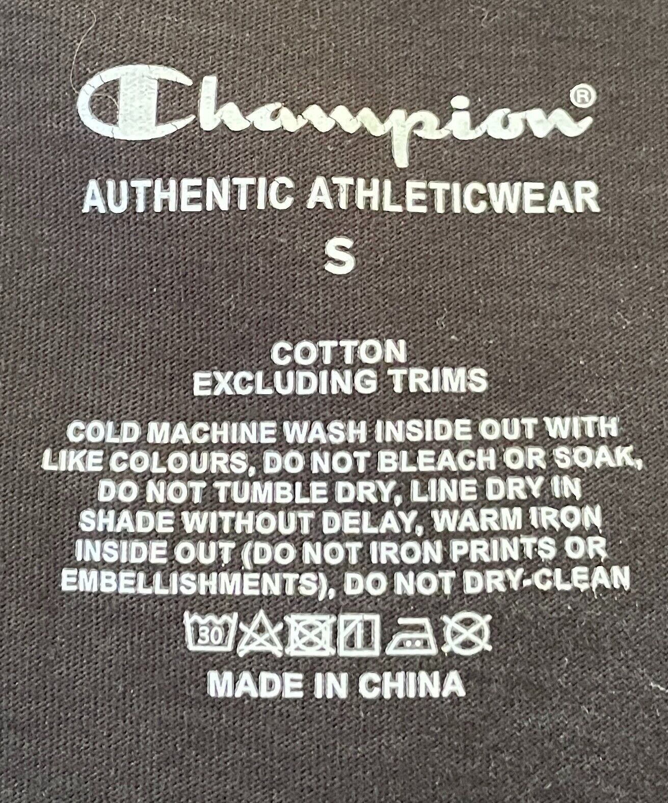 CHAMPION T-Shirt Black Short Sleeve Stretch Tee Mens Size S Logo Print Patch NEW
