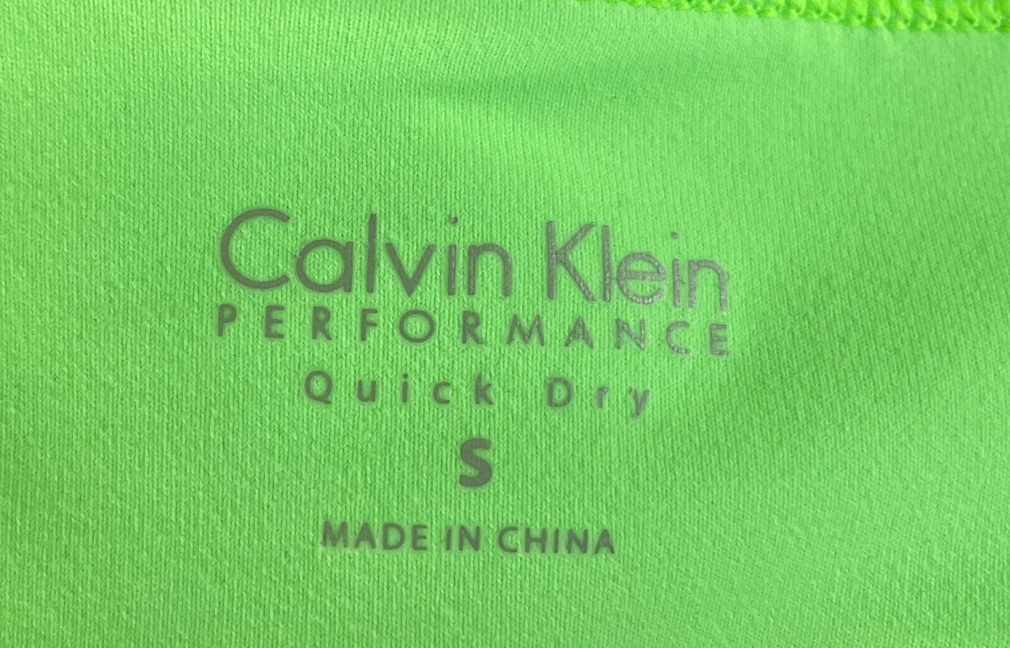CALVIN KLEIN PERFORMANCE Crop Bra Top Neon Green Cross Over Back Size S Gym
