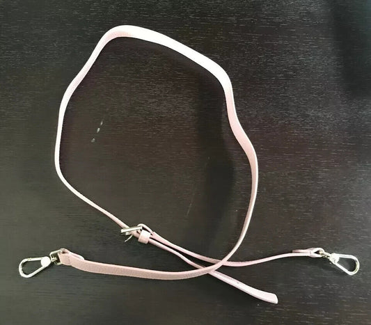 FURLA Replacement Shoulder Strap 2cm Adjustable Pink Pebble Leather Gold H/Ware