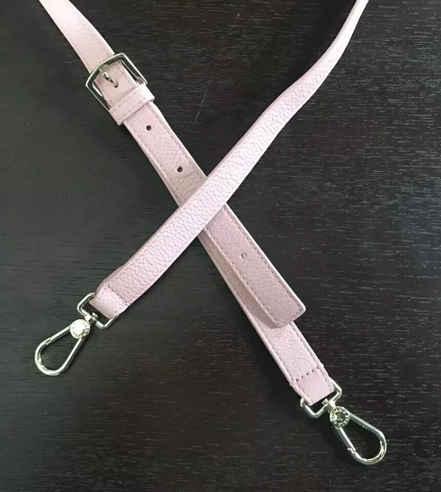 FURLA Replacement Shoulder Strap 2cm Adjustable Pink Pebble Leather Gold H/Ware