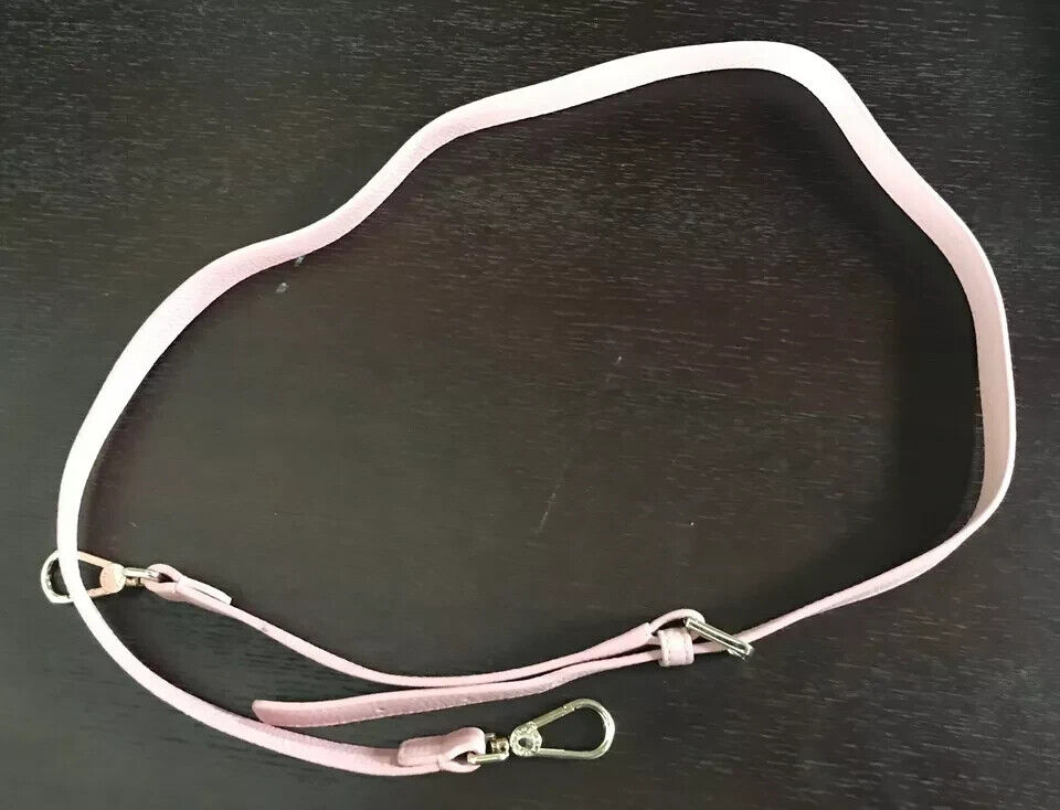 FURLA Replacement Shoulder Strap 2cm Adjustable Pink Pebble Leather Gold H/Ware
