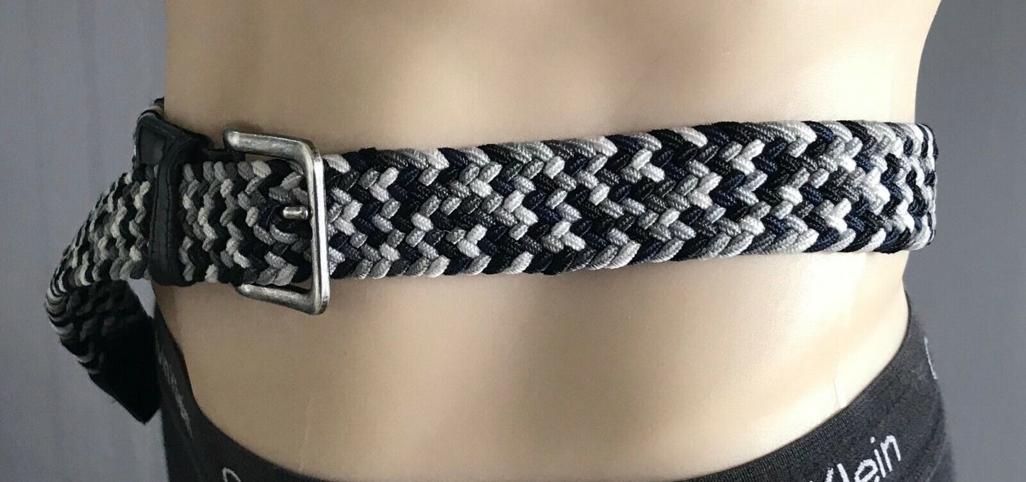 MR SIMPLE  Mens Belt 3.5cm Belt Woven Belt Grey Black Navy White 107 cm Casual