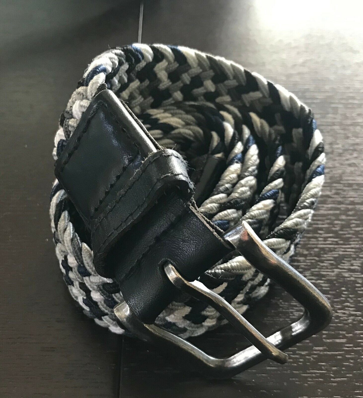 MR SIMPLE  Mens Belt 3.5cm Belt Woven Belt Grey Black Navy White 107 cm Casual
