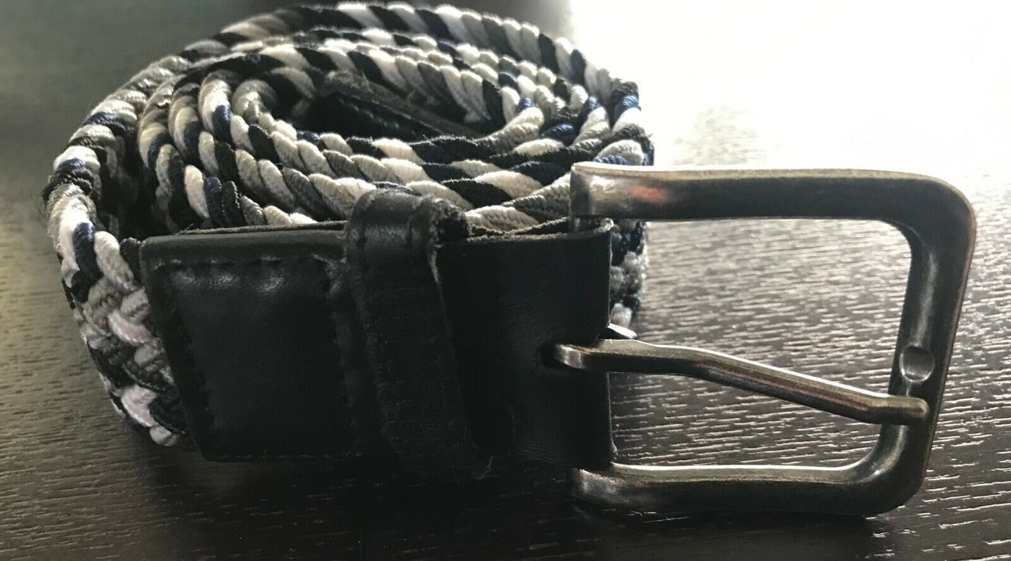 MR SIMPLE  Mens Belt 3.5cm Belt Woven Belt Grey Black Navy White 107 cm Casual