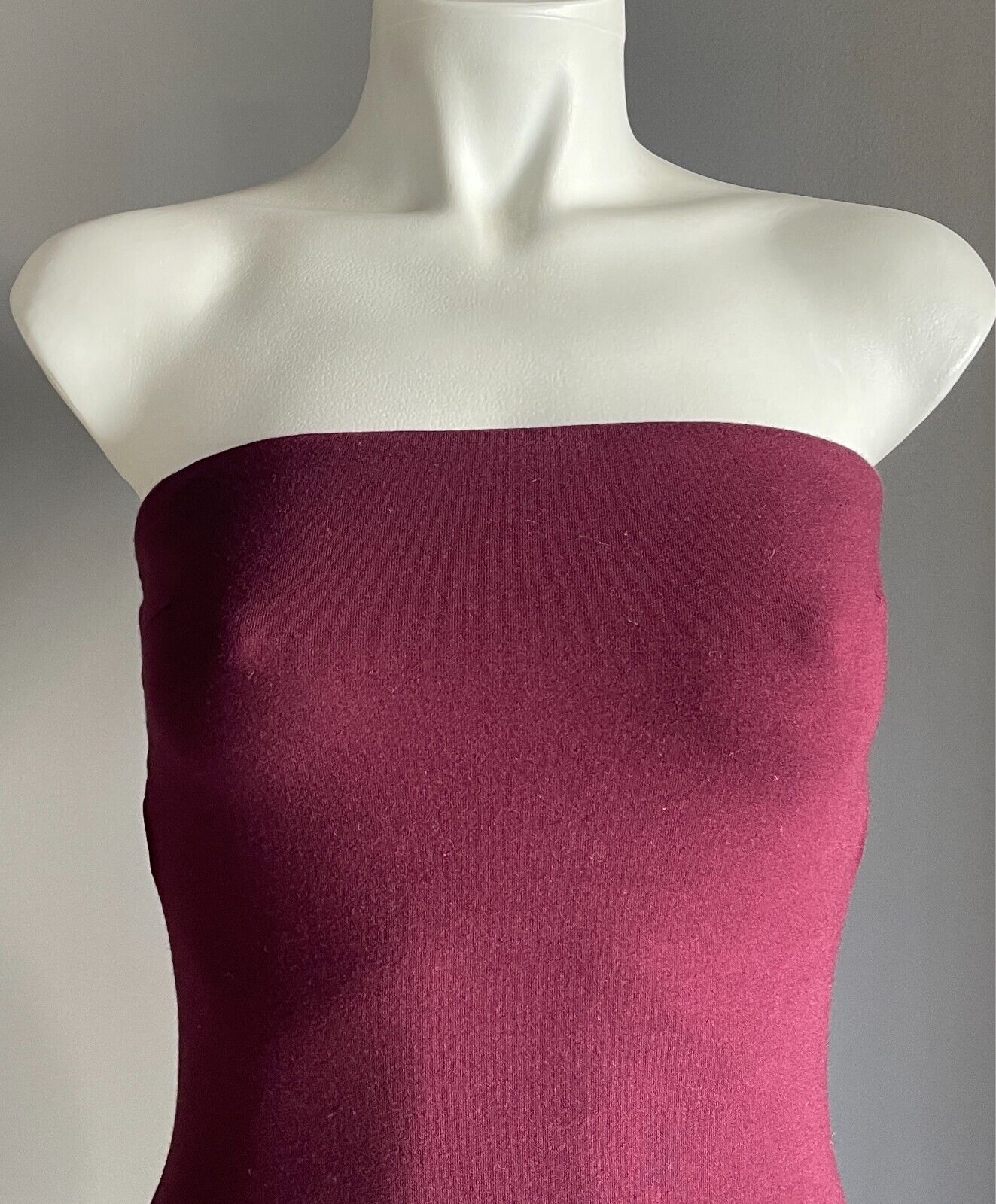 SUPRE Strapless Dress Burgundy Stretch Bodycon Size XS 8 Mini Length