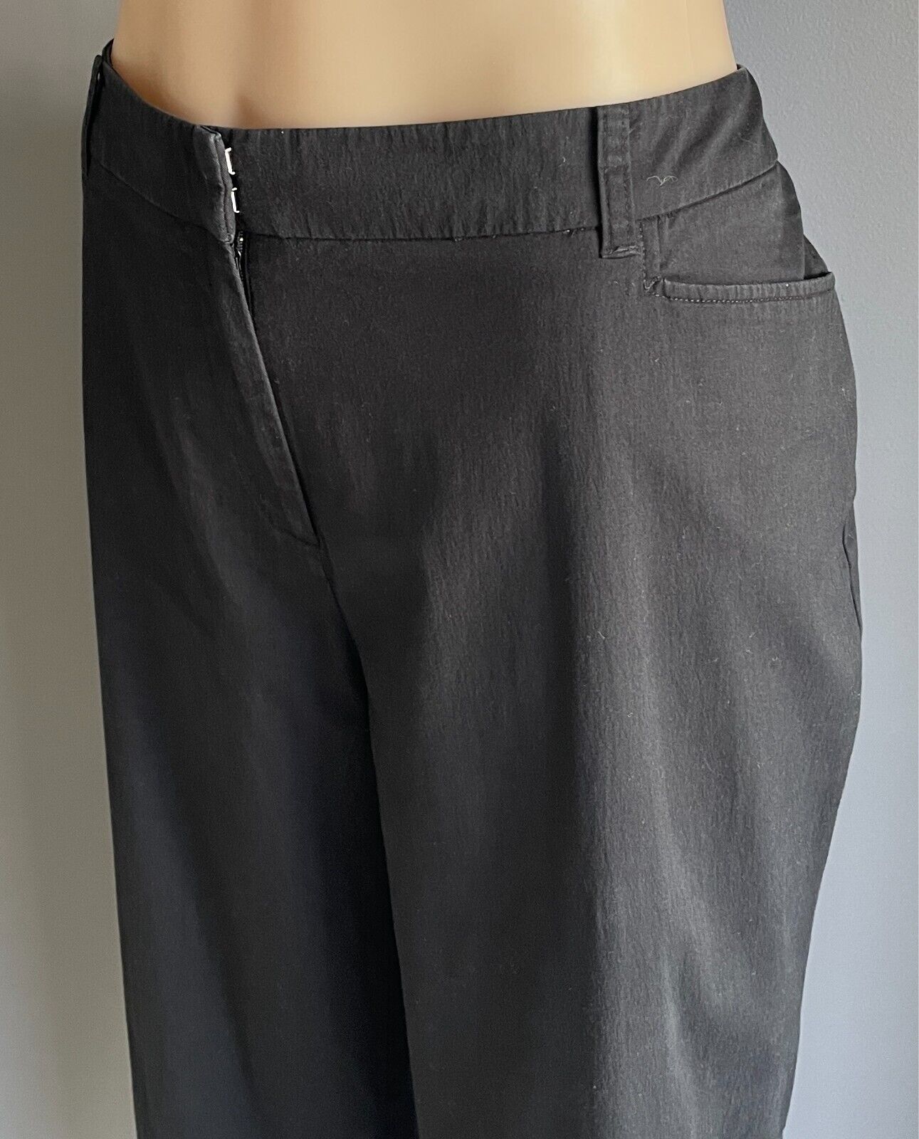 SPORTSCRAFT Pants Black Cotton Blend Cropped Length Pants Size 16 Stretch