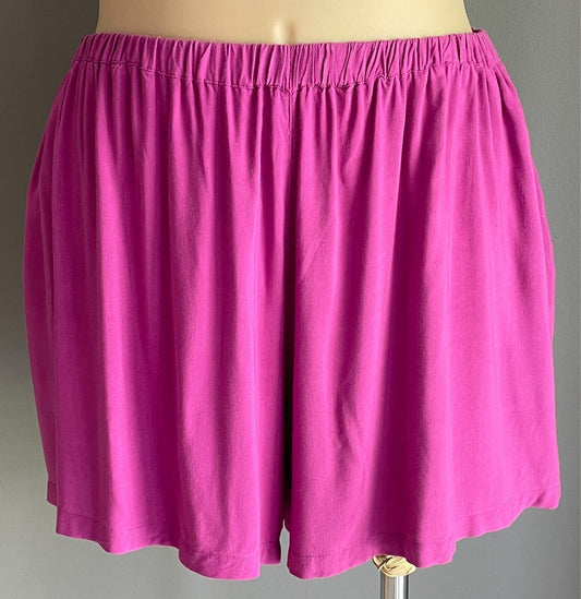 CITY CHIC Shorts Orchid Hot Pink Elastic Waist Relaxed Plus Size M Pockets