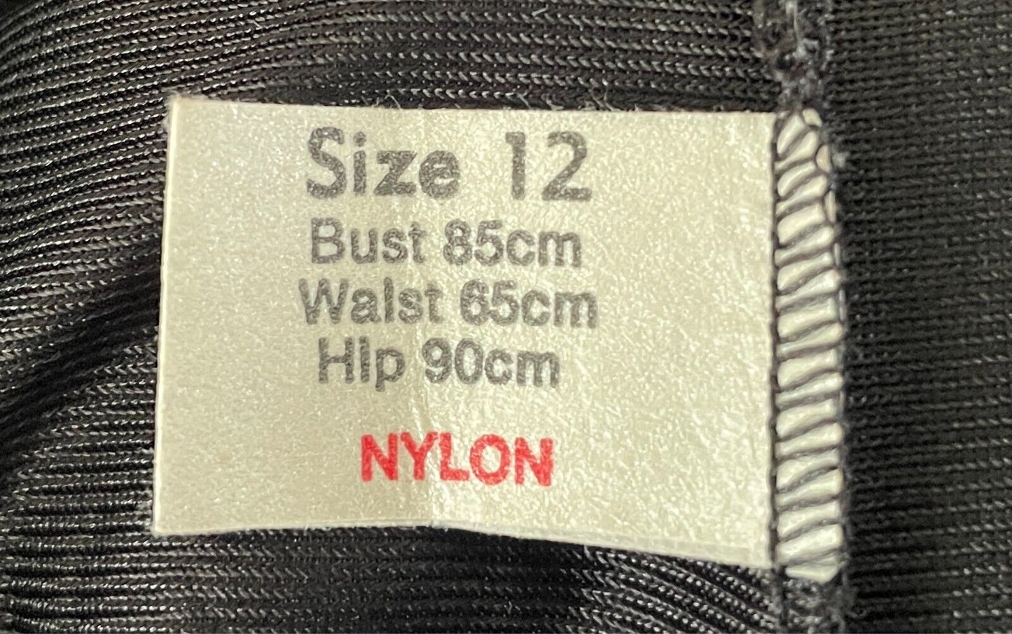 Petticoat Black Nylon Full Slip Lace Trim Size 12 Vintage Unworn