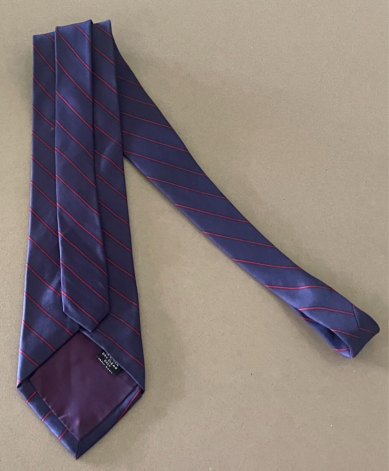 Mens Neck Tie QE2 Blue & Red Stripe 9.5 cm Width Silk British Lion Insignia