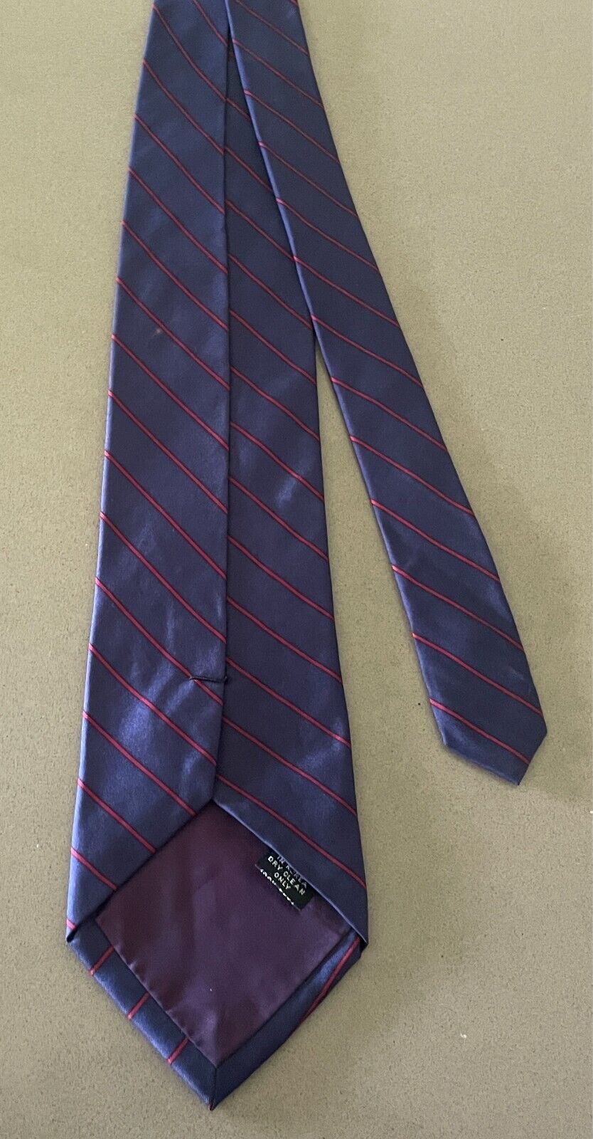 Mens Neck Tie QE2 Blue & Red Stripe 9.5 cm Width Silk British Lion Insignia