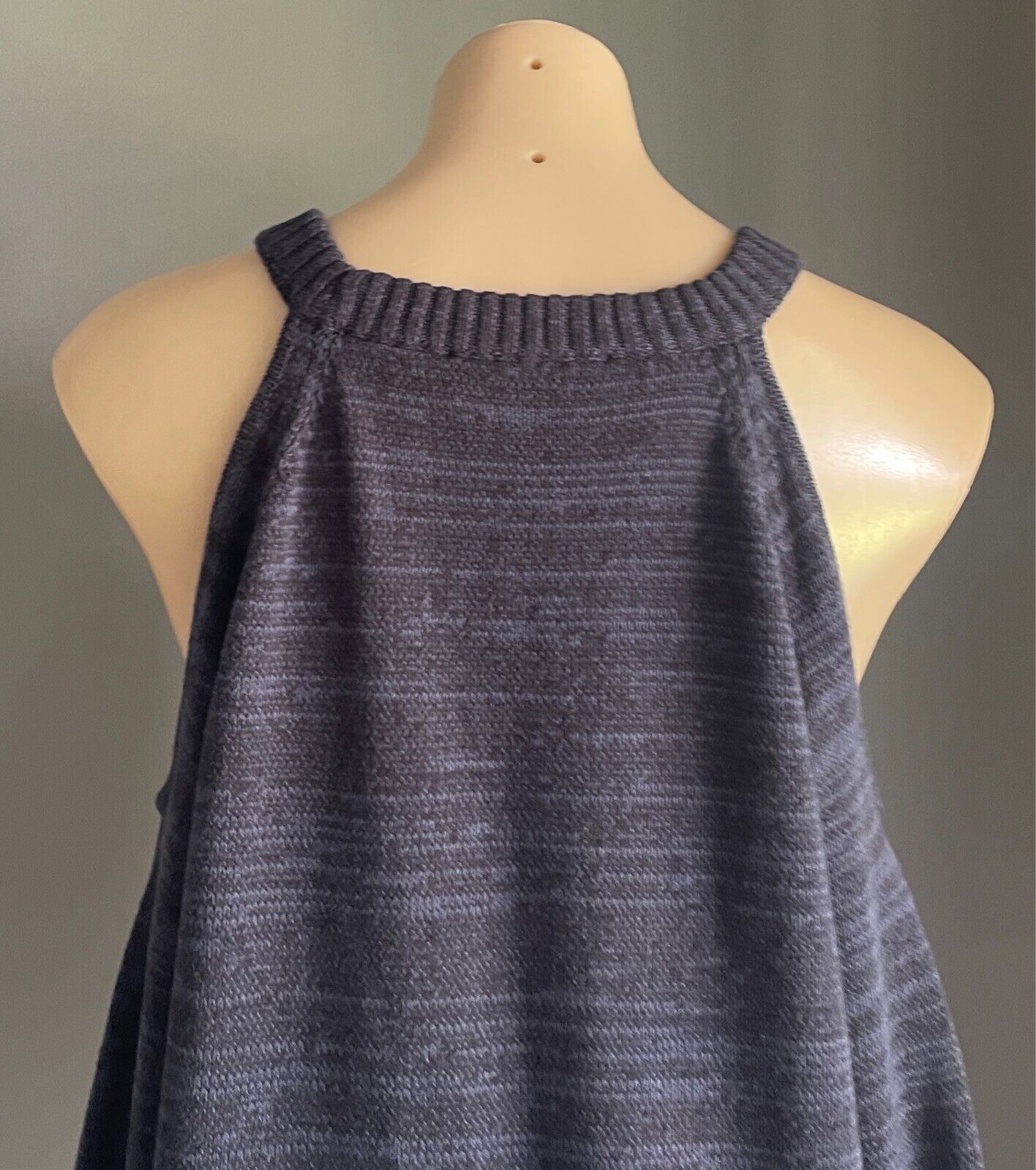 BETTINA LIANO Cold Shoulder Knit Jumper Size L Blue Black Marl Knit - NWT!