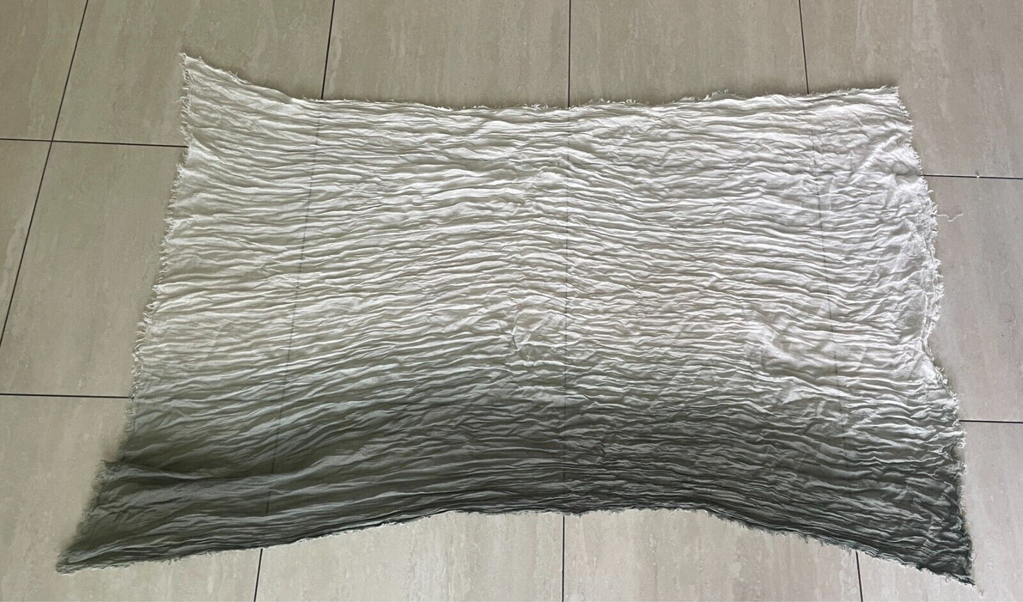Neck SCARF Khaki and Off White Ombre Wrinkle Look Lightweight
