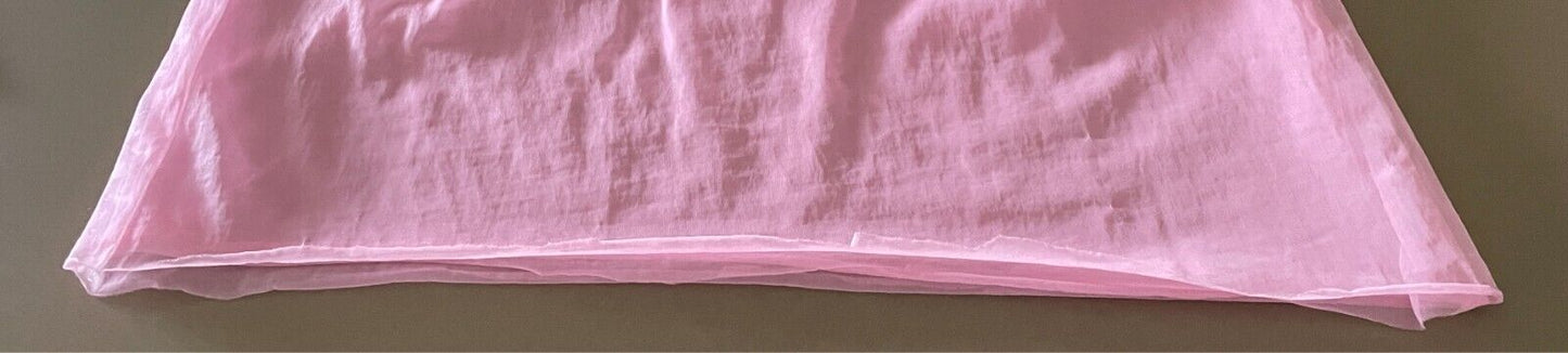 RONDELL LINGERIE Nightie BRI Nylon 1960s Pink White Lace Trim Size 14 Vintage