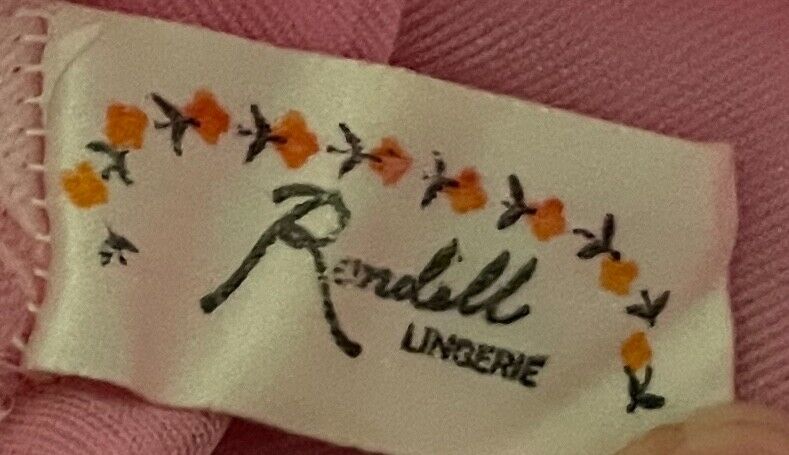 RONDELL LINGERIE Nightie BRI Nylon 1960s Pink White Lace Trim Size 14 Vintage