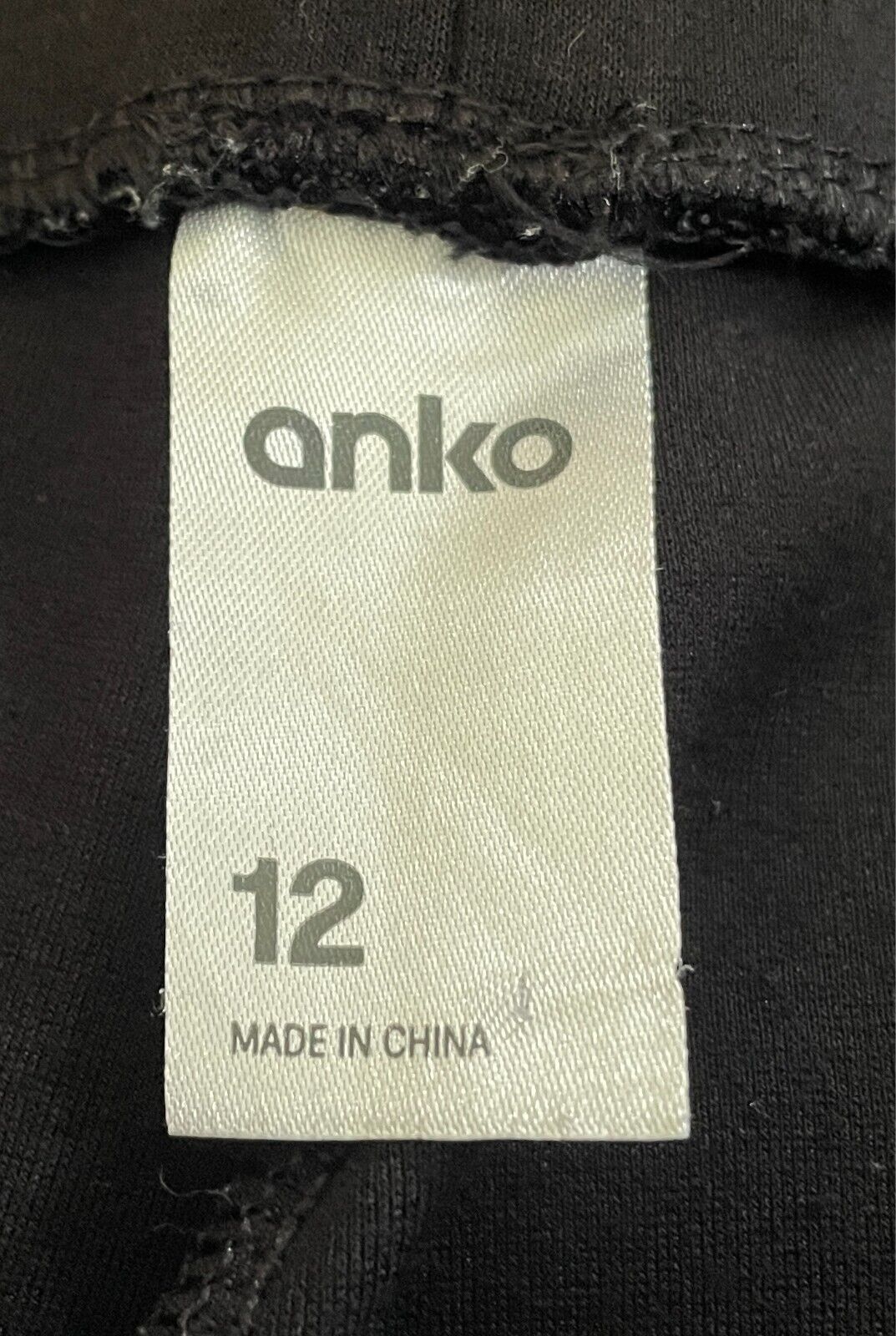 ANKO K-MART Leggings Black Elastic Waist Size 12 Thick Stretch Fabric